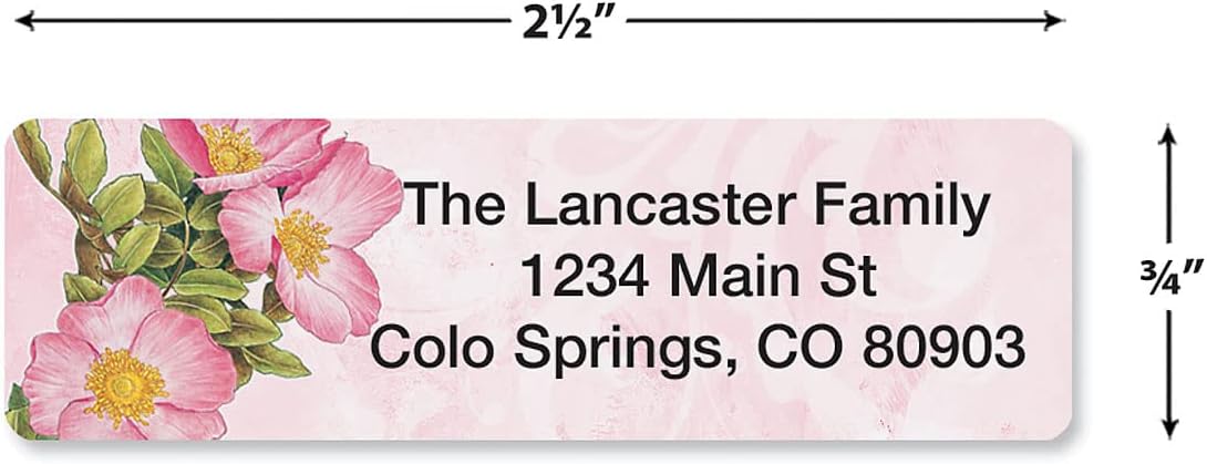 Colorful Images Spring Floral Rolled Personalized Return Address Mailing Labels with Dispenser, Customize with Name & Shipping Address, 500 ¾” x 2½” Self Adhesive, Easy Peel Label Roll - Lumora Desk