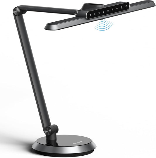 Honeywell Desk Lamp for Home Office, H9 Sunturalux™ Eye-Caring LED Desk Light, 1000LM Dimmable Desk Lamp with Timer and Auto-Sensing, Adjustable Desk Reading Light or Study, Cumputer, Architect - Lumora Desk