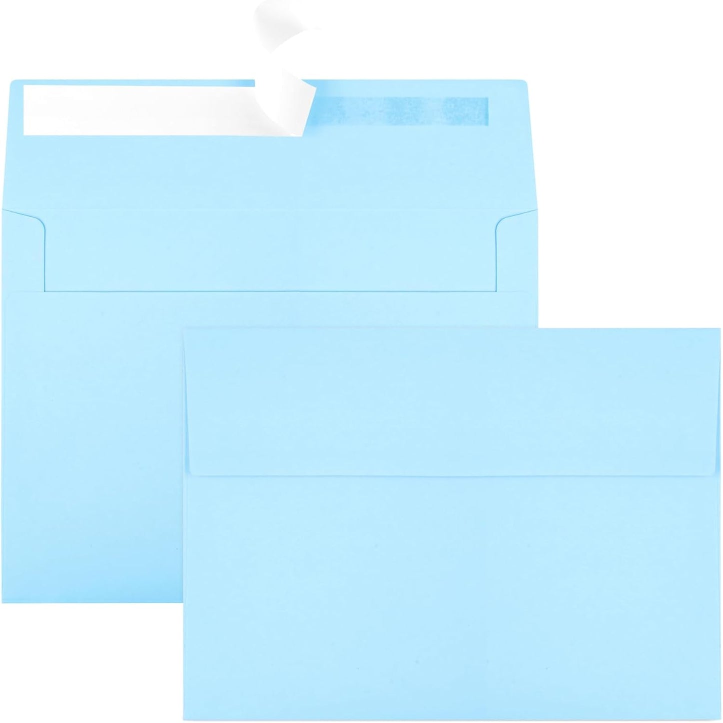 Joyberg 50 Pack Blue 5x7 Envelopes - Self Seal for Weddings, Invitations, Photos & Greeting Cards - Lumora Desk