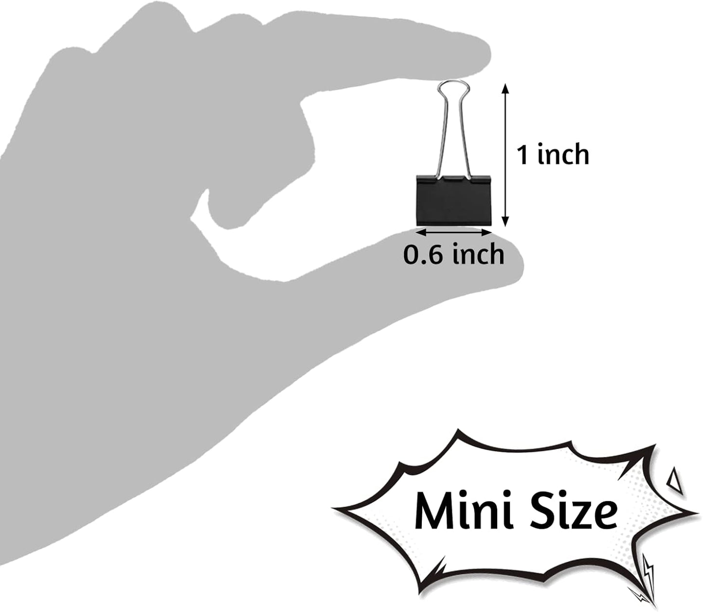 120 Pack Mini Binder Clips, Black Binder Clips, Small Paper Clips 15mm 5/8 Inch. Micro Size Office Clips for Home School Office and Business.
