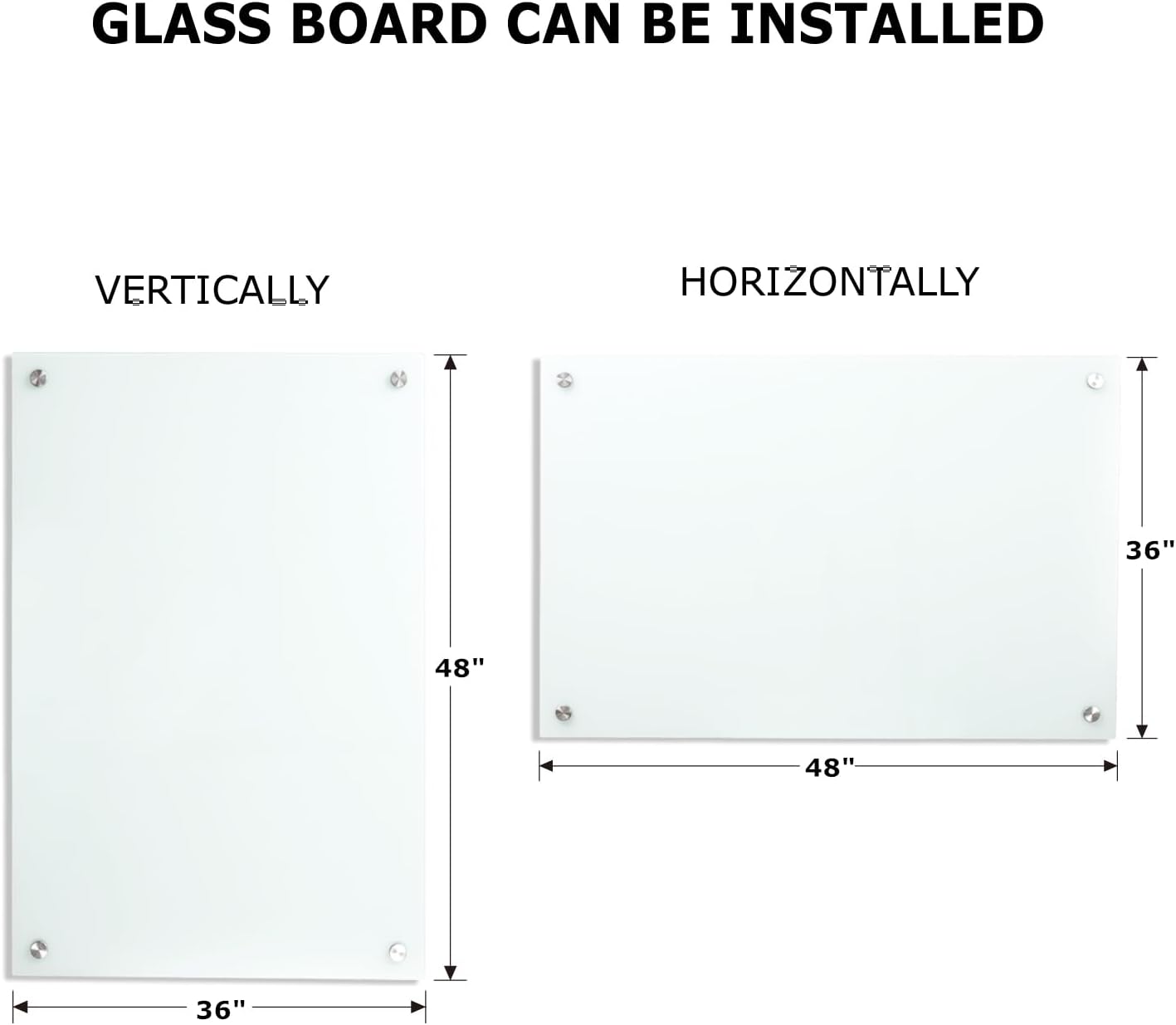 Glass Whiteboard Magnetic Dry Erase White Board 4'x 3' Framless White Surface - Lumora Desk