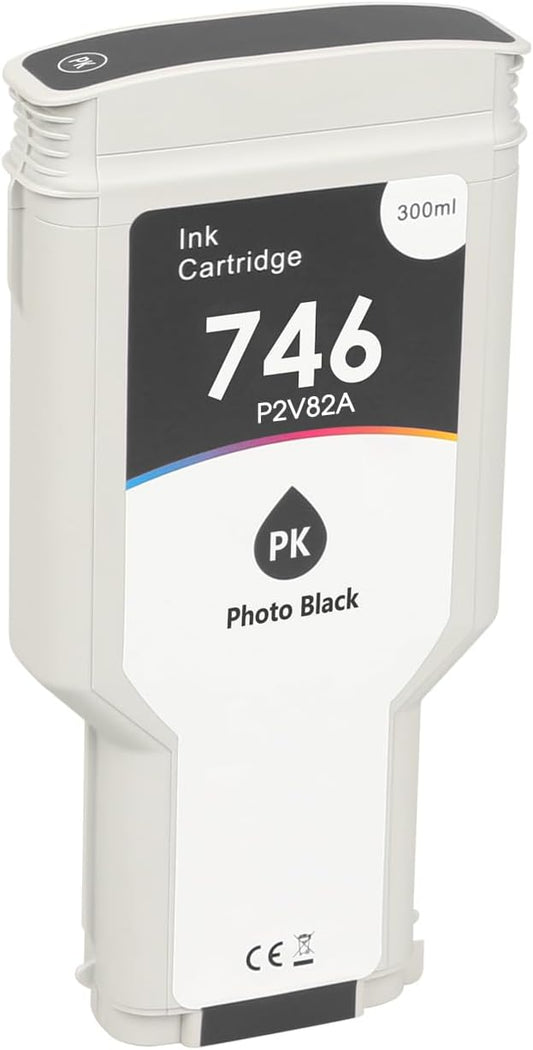 746 Photo Black 300-ml Ink Cartridges(P2V82A) Compatible Ink Cartridge Replacement for 746 Z6 & Z9+ Large Format Plotter Printer (1-Pack)