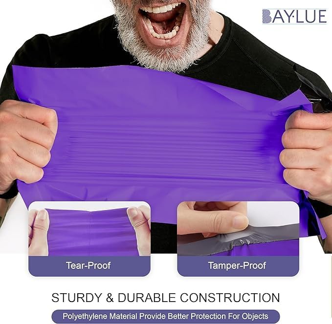 Purple Large Poly Mailers 19x24 Inch | Strong Adhesive Self-Seal Mailer Bags | Tear, Tamper, Water Resistant Shipping Envelopes | Thick Strong polymailer Bags XL Clothing Shipping Bags | 100 Pcs Bulk - Lumora Desk