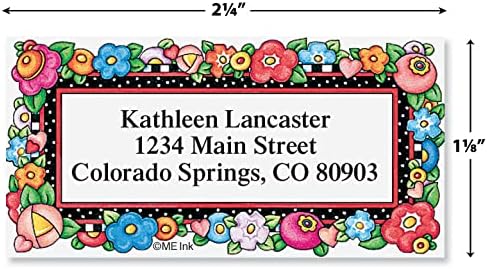Colorful Images Mary’s Blossoms Floral Return Address Mailing Labels, Personalize with Name & Address, Set of 144 Self Adhesive, Easy Peel Flat Label Sheets, Large, 4 Designs - Lumora Desk