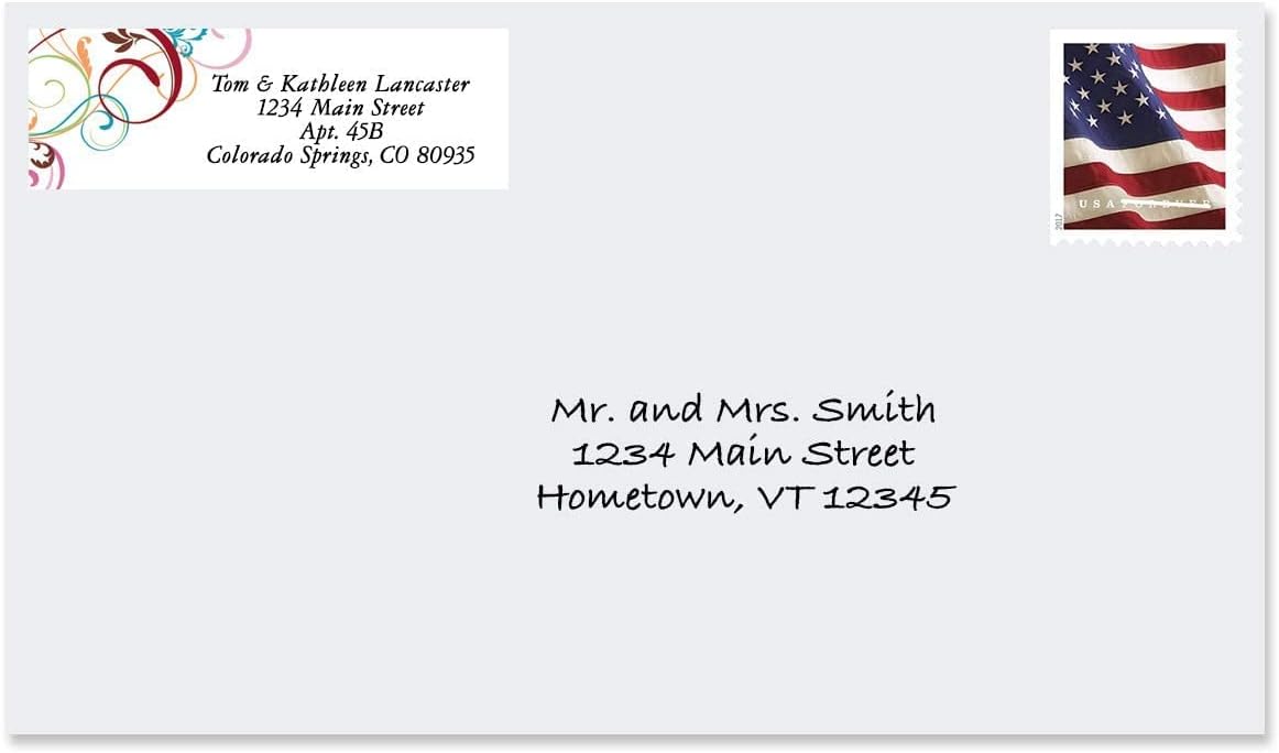 Colorful Images Fantasia Rolled Personalized Return Address Mailing Labels with Dispenser, Customize with Name & Shipping Address, 500 ¾” x 2½” Self Adhesive, Easy Peel Label Roll - Lumora Desk