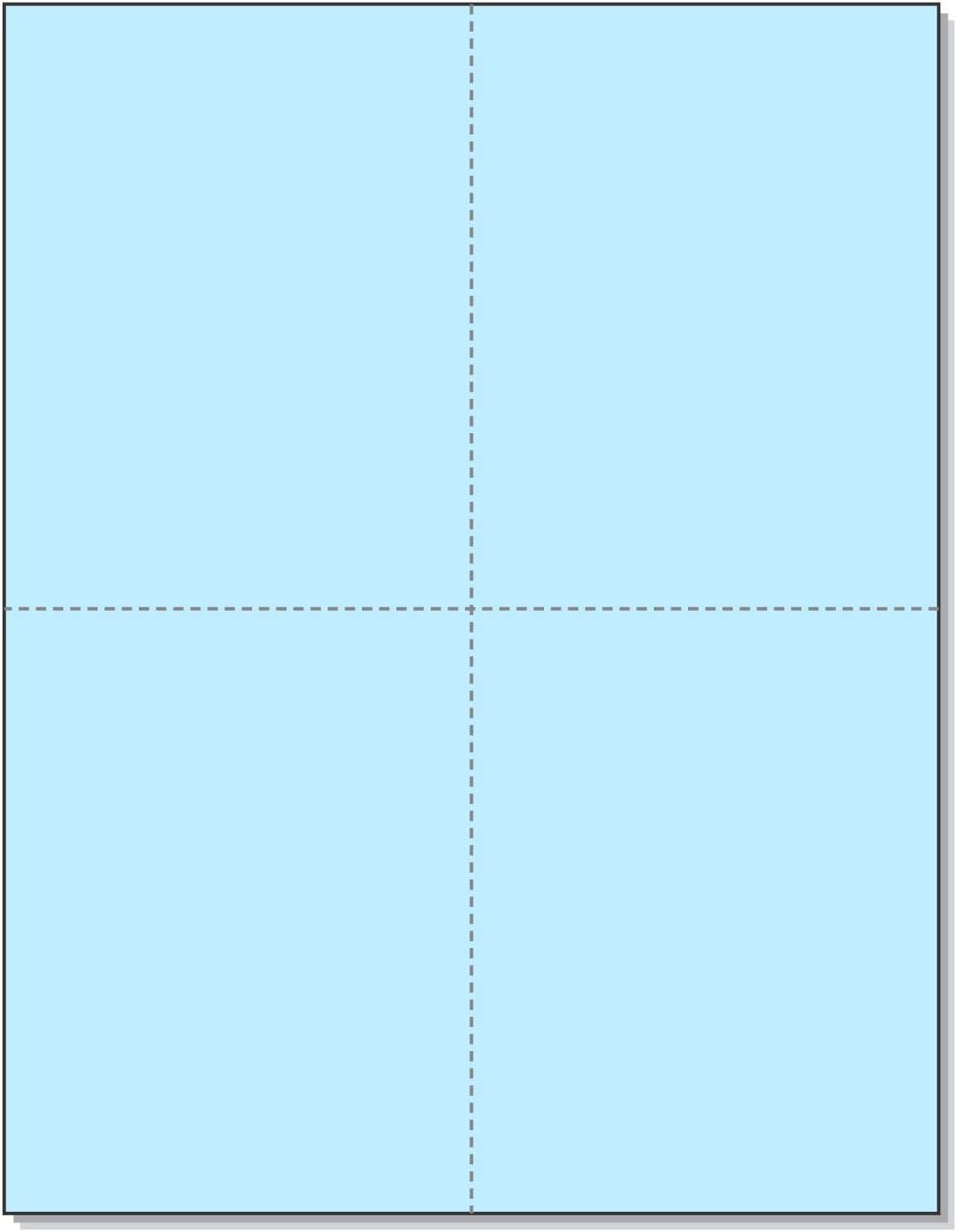 NextDayLabels - 8-1/2" x 11" Laser/Inkjet Postcards 4 Per Page, (4-1/4" x 5-1/2" Each Card | Blue, 200 Cards)