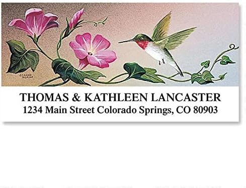 Colorful Images Ruby Hummingbird Return Address Mailing Labels, Personalize with Name & Addresses, Set of 144 Self Adhesive, Easy Peel Flat Label Sheets, 1 ⅛ x 2 ¼”, 1 Design - Lumora Desk