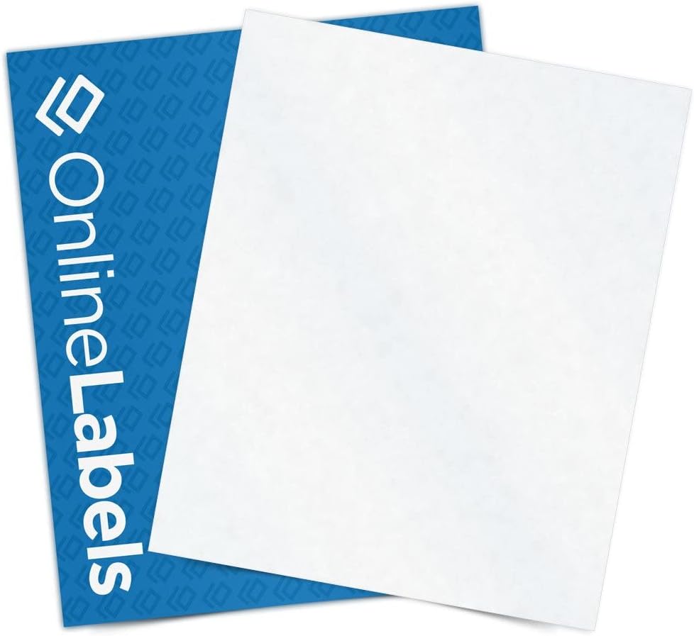 8.5 x 11 Clear Frosted Matte Sticker Paper (Inkjet Printers Only) - 25 Sheets - Full Sheet Labels - OnlineLabels