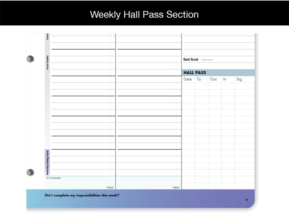 Dated Middle High School Student Planner 2026-2027 Academic School Year, Large (8.5" by 11") Matrix Style Datebook with Classic Middle/High Matrix Cover