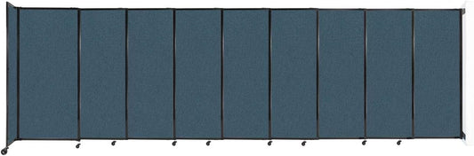 Wall-Mounted Sliding StraightWall Room Divider | Adjustable Widths | Locking Wheels | Room Separator | Up to 19'9" Wide x 6' Tall Caribbean Fabric Panels - Lumora Desk