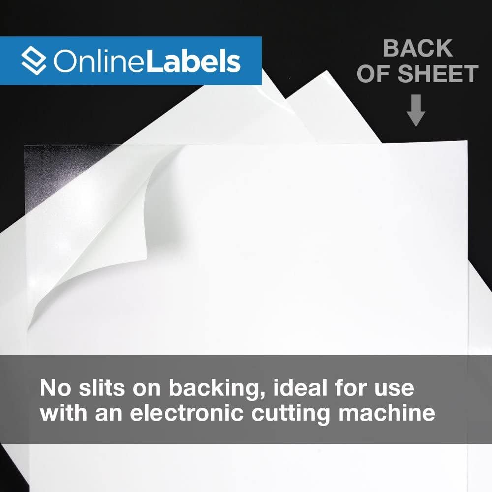 8.5 x 11 Crystal Clear Gloss Sticker Paper (Inkjet Printers Only) - 250 Sheets - Full Sheet Labels - OnlineLabels