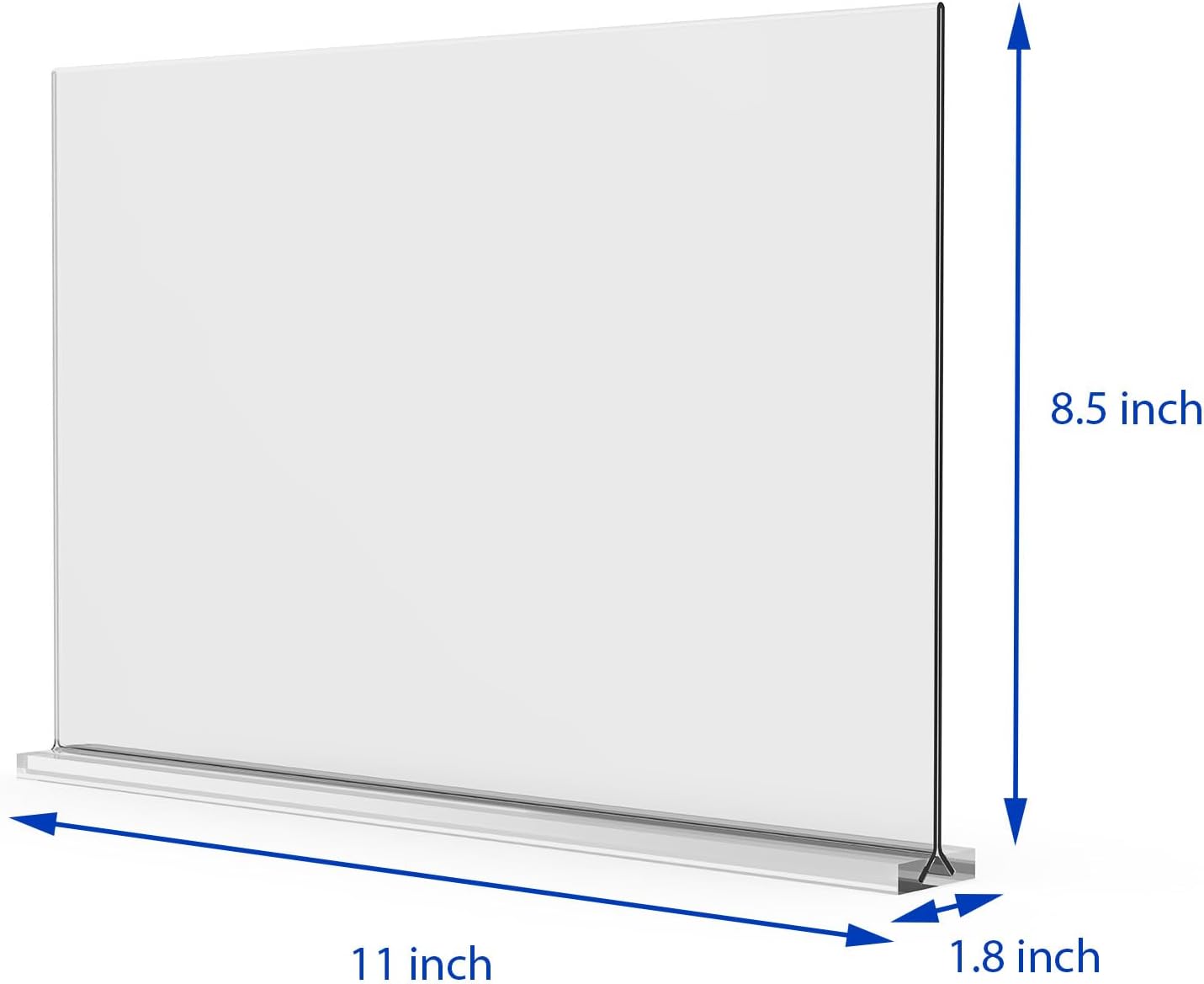 newnewshow Acrylic Sign Holder 11x8.5 Inch 3 Pack Horizontal T Shape Double-Sided Desktop Display Holder. (Optional 8.5x11 8.5x5.5 5x7 Horizontal and Vertical)