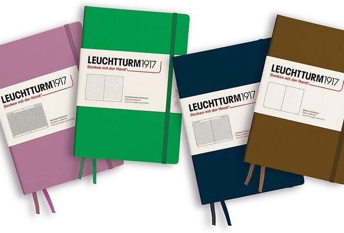 LEUCHTTURM1917 - Notebook Hardcover Medium A5-251 Numbered Pages for Writing and Journaling - Thinking Ahead (Dotted Paper, Spring Leaf)
