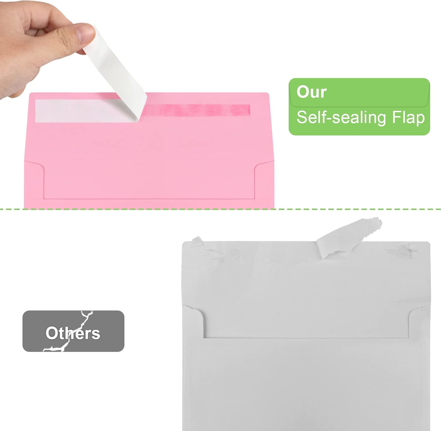 50 Pack 5x7 Envelopes - A7, Printable Invitation Envelopes - Self Seal for Weddings, Invitations, Photos, Greeting Cards, Mailing (Pink) - Lumora Desk