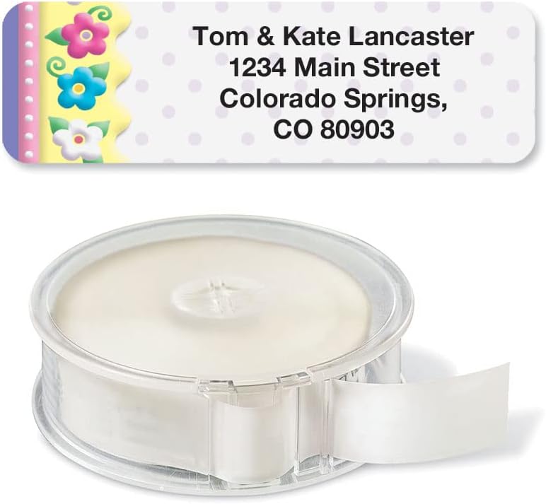 Colorful Images Frosting Flowers Rolled Personalized Return Address Mailing Labels with Dispenser, Customize with Name & Shipping Address, 250 ¾” x 2½” Self Adhesive, Easy Peel Label Roll - Lumora Desk