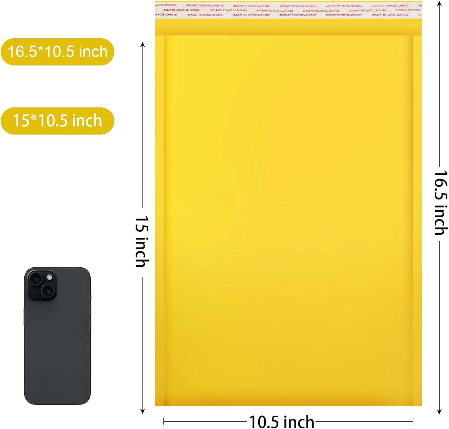 packbabol Kraft bubble mailers 10.5x15 Inch 50 Pack,Self-Sealing Paper Envelopes for Packaging,Strong Adhesion Envelope Mailers, Waterproof Cushioned Padded Shipping Bags Yellow #5 - Lumora Desk
