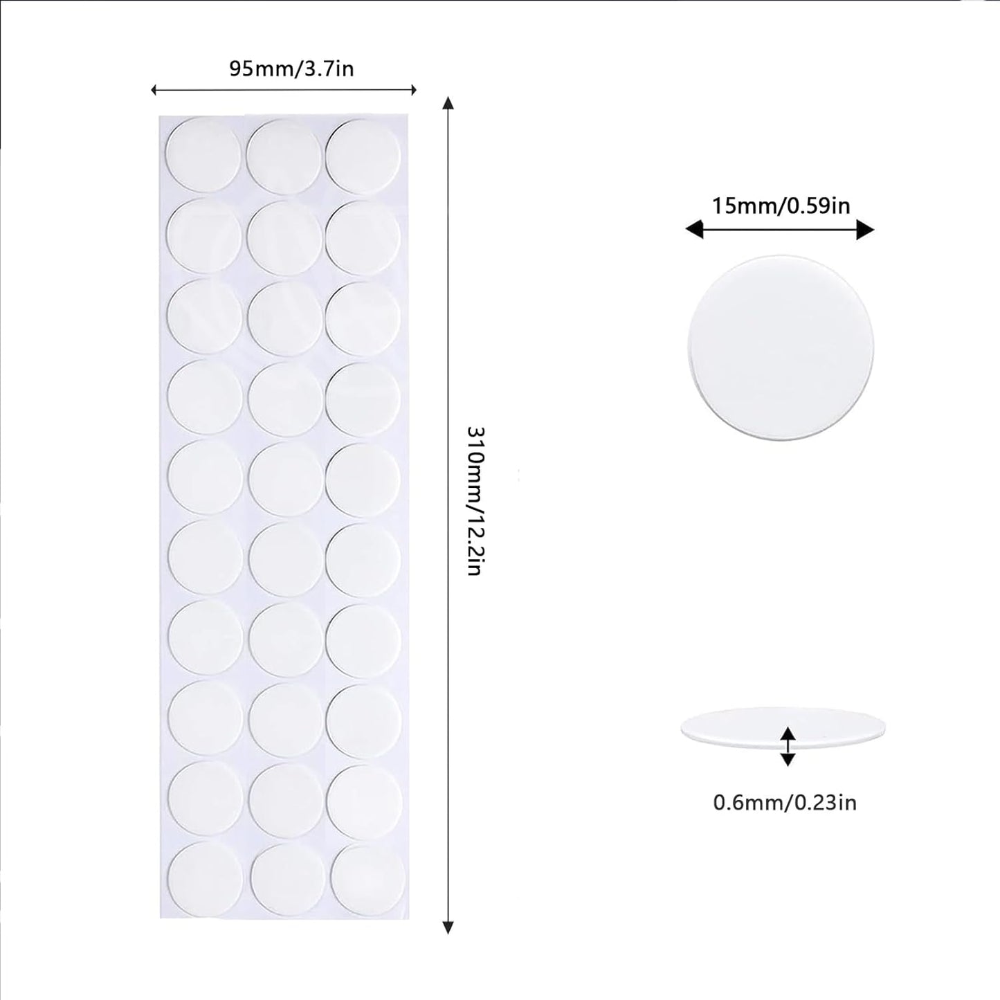 Adhesive Stick dots Two-Sided Sided Mounting Putty Stick Tack for Wall Hanging Crafts Balloons Festival Party Decorations,Clean Removable(0.59"*0.59"-100)