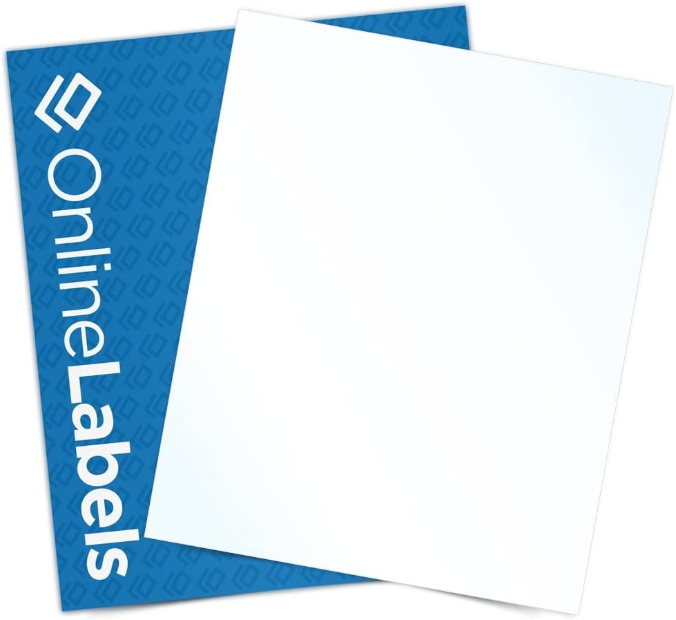 8.5 x 11 Waterproof Crystal Clear Gloss Sticker Paper (Laser Printers Only) - 25 Sheets - Full Sheet Labels - OnlineLabels