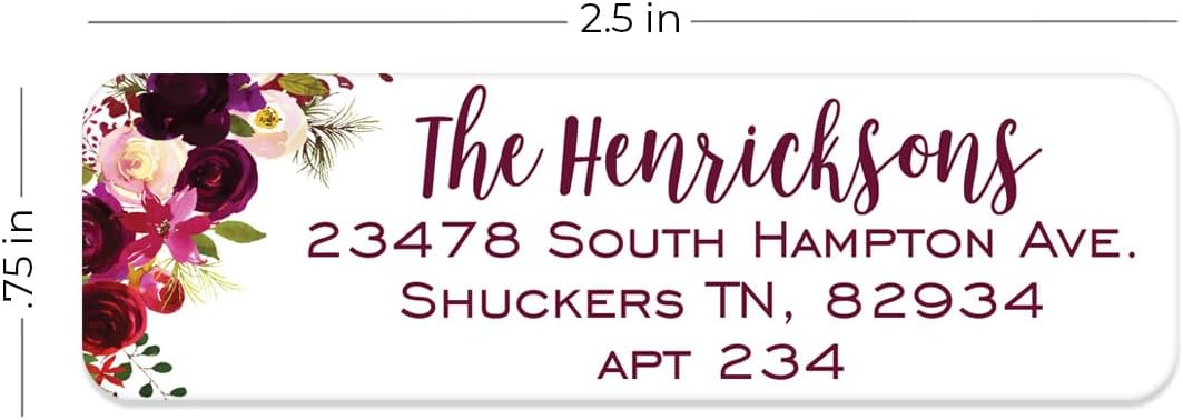 Fall Floral Rolled Address Labels / 500 Personalized Return Address Labels/Designer Address Stickers in Elegant Plastic Dispenser - Lumora Desk