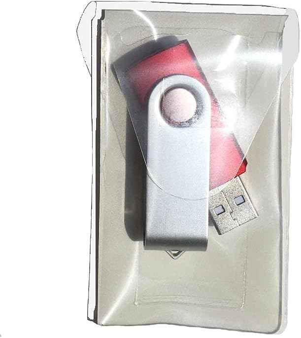 USB Flash Drive Holders – Clear Sleeves with Adhesive Back and Resealable Flap, Reusable Dust-Resistant Peel & Stick Strip Storage for Teachers, Students, Business – 2″ x 3 7/16″ - 50 Pack