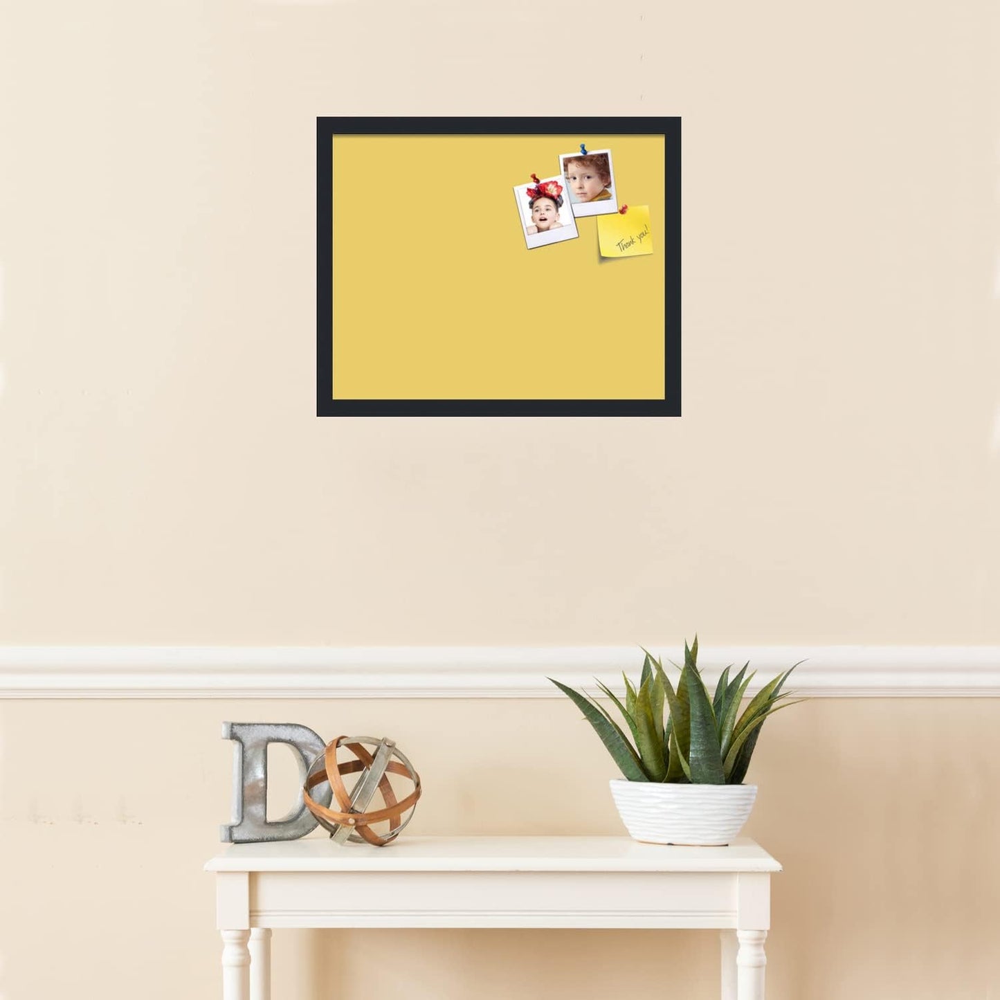 PinPix 20x16 Inch Cork Bulletin Board. This Decorative Framed Pin Board Comes with Honey Pastel Design and a Satin Black Frame. Ideal for Home Office Decor or Message Board (PinPix-1810)