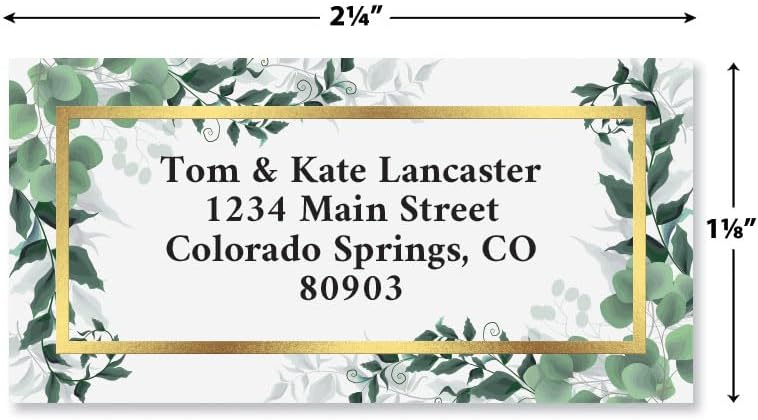 Colorful Images Lux Florals Foil Return Address Mailing Labels, Personalize with Name & Address, Set of 144 Self Adhesive, Easy Peel Flat Label Sheets, Large, 1 Design - Lumora Desk