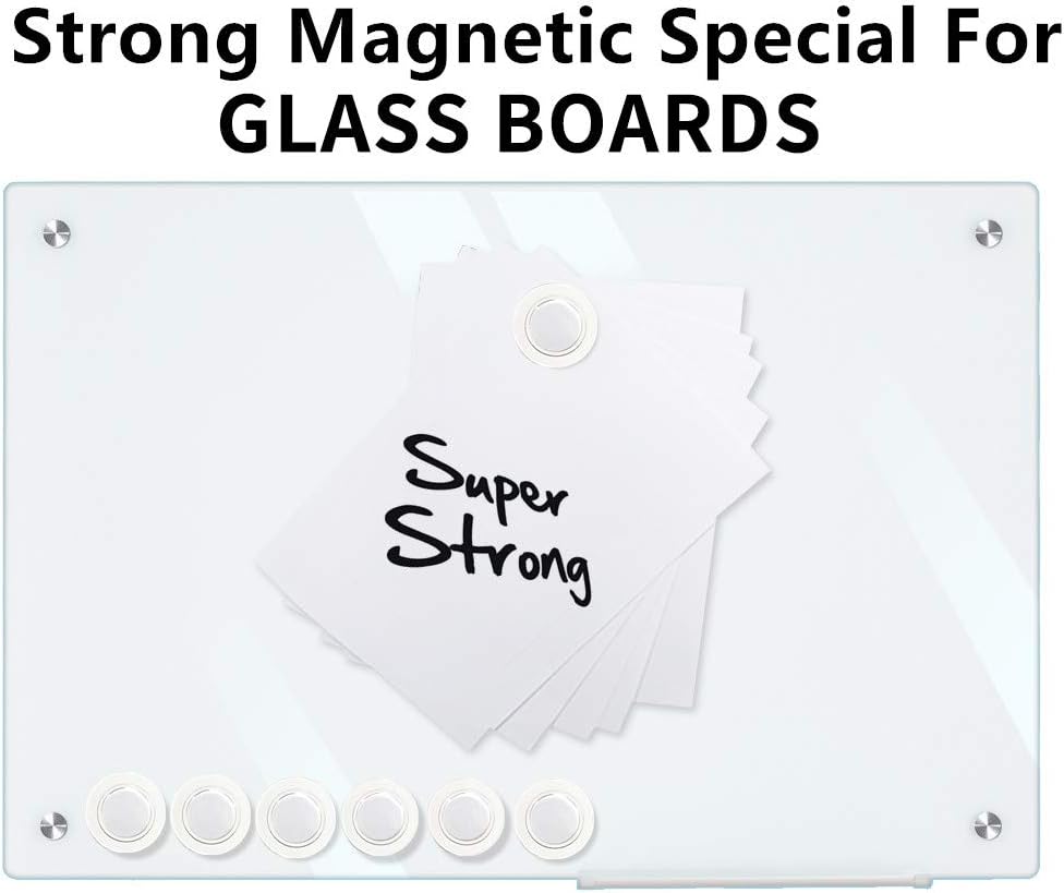 Magnets for Glass Whiteboard, Dry Erase Board, Bulletin Board, Refrigerator-Rare Earth Neodymium Magnet, Clear (9 Pack)