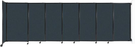 Wall-Mounted Sliding StraightWall Room Divider | Adjustable Widths | Locking Wheels | Room Separator | Up to 15'6" Wide x 5' Tall Blue Spruce Fabric Panels - Lumora Desk