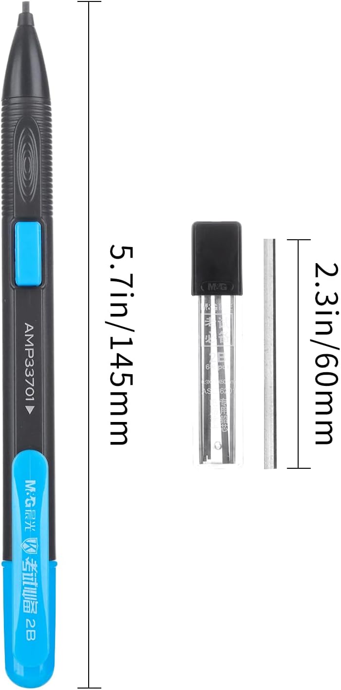 M&G 6 Pack Mechanical Pencils with Erasers 1.8mm, 3 Tubes of Lead Refills, Bulk Mechanical Pencils for School Supplies, Teacher Supplies, Drawing Pencils, Sketching Pencils