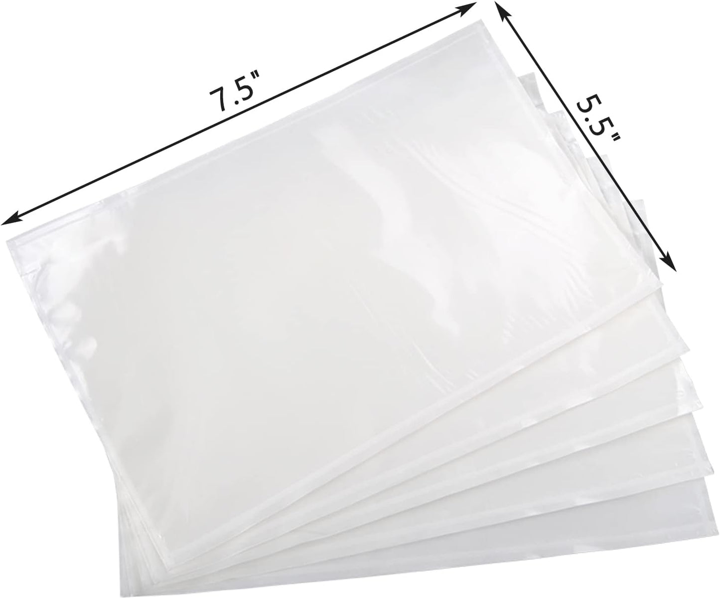 RyhamPaper Packing List Envelopes, Clear 7.5" x 5.5" Self Adhesive Shipping Labels Envelope Pouches (500 Pack)