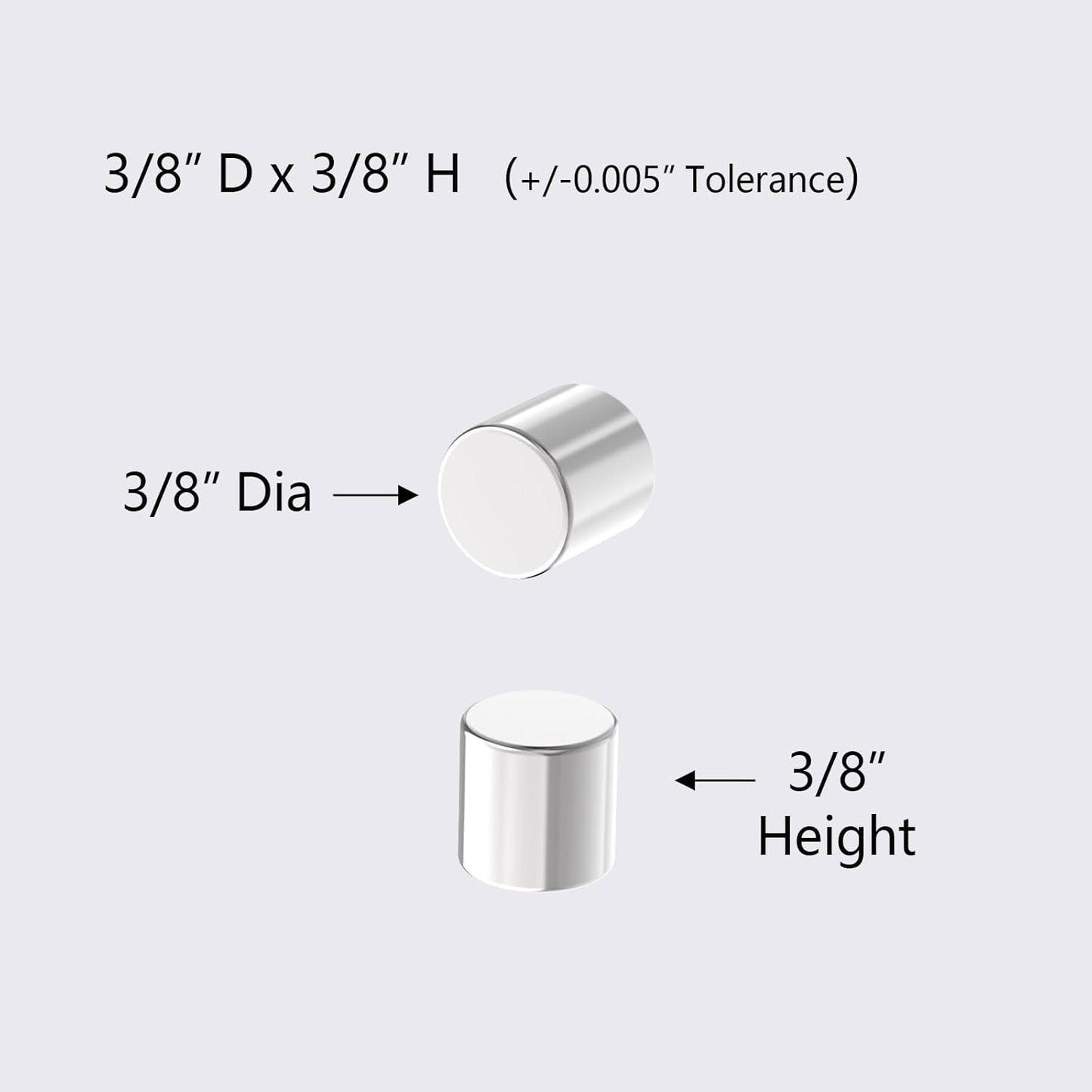 N52 Magnet-3/8"D x 3/8"H - 20 Pack Cylinder Super Strong Neodymium Thick Disc Rare Earth Magnets, Small Cylindrical Refrigerator Magnets for Fridge,Crafts,Office,Whiteboard,Dry Erase Board