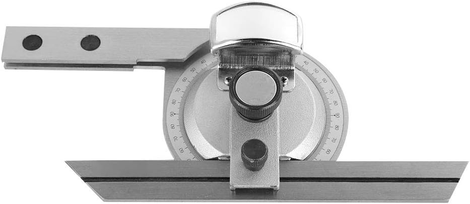 Fdit Bevel Protractor, 360 Degree Universal Stainless Steel Vernier Bevel Protractor, Angle Measuring Finder Ruler Tool with Magnifying Glass