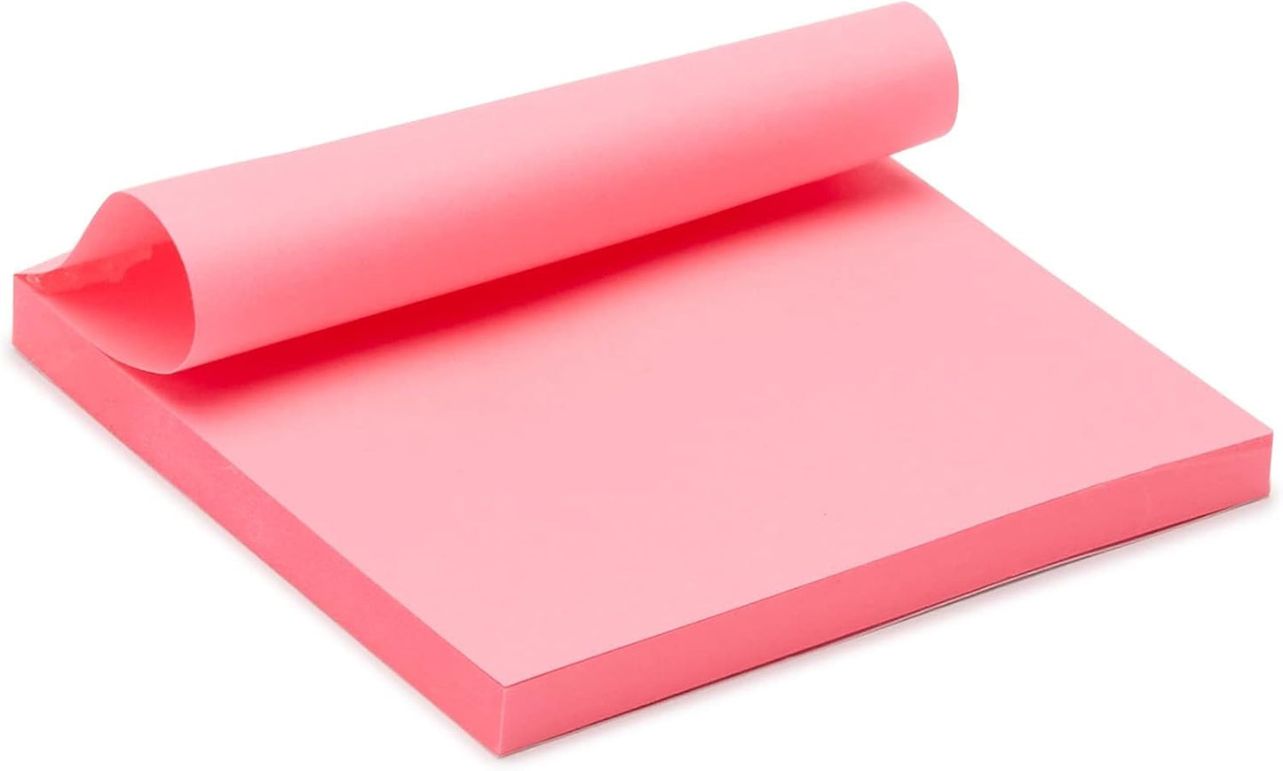 Amazon Basics Square Sticky Notes, Office Supplies for Desk, 3-x-3-inch, 24-Pack, Assorted Colors