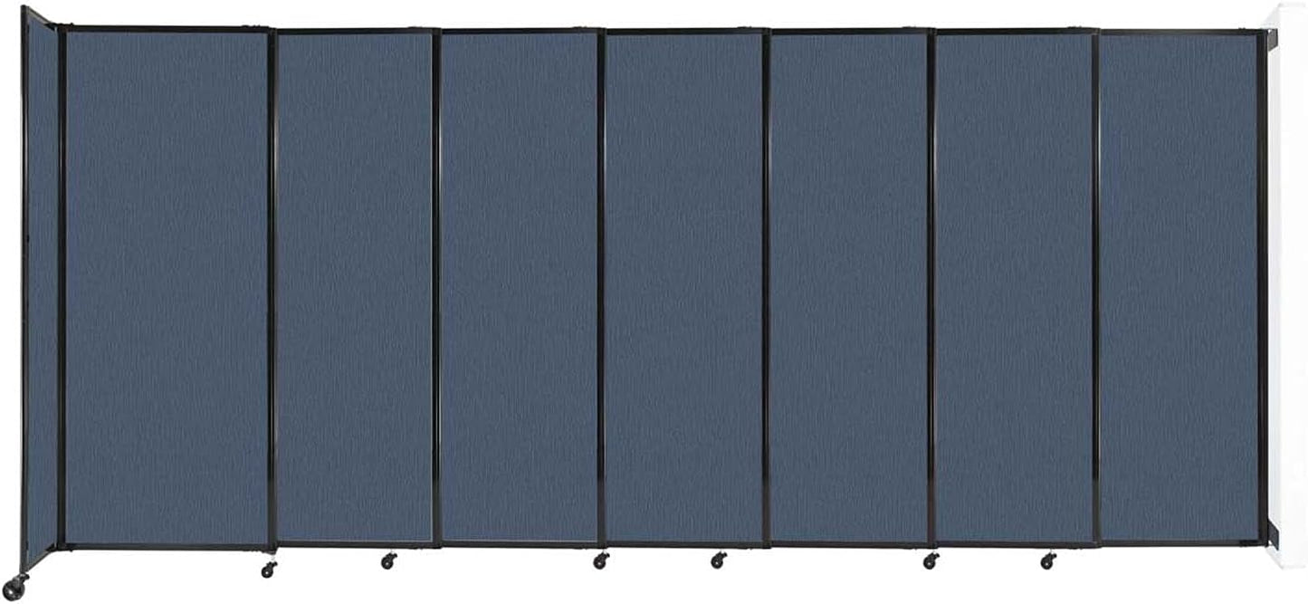 Wall-Mounted Sliding StraightWall Room Divider | Adjustable Widths | Locking Wheels | Room Separator | Up to 15'6" Wide x 6'10" Tall Ocean Fabric Panels - Lumora Desk