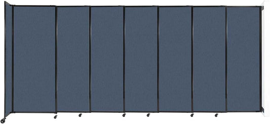 Wall-Mounted Sliding StraightWall Room Divider | Adjustable Widths | Locking Wheels | Room Separator | Up to 15'6" Wide x 6'10" Tall Ocean Fabric Panels - Lumora Desk