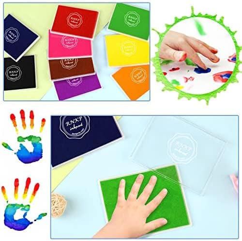 MOYBMG Large Yellow Permanent Ink Pad for Rubber Stamps, 5x4 Inch, Kids Non-Toxic Safe Ink Pad, Paper Wood Fabric