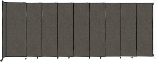 Wall-Mounted Sliding StraightWall Room Divider | Adjustable Widths | Locking Wheels | Room Separator | Up to 19'9" Wide x 7'6" Tall Mocha Fabric Panels - Lumora Desk