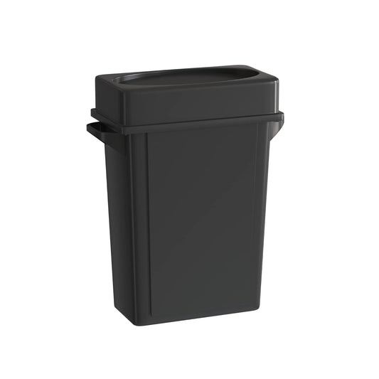 16 Gallon Black Slim Jim Trash Can with Drop Shot Lid