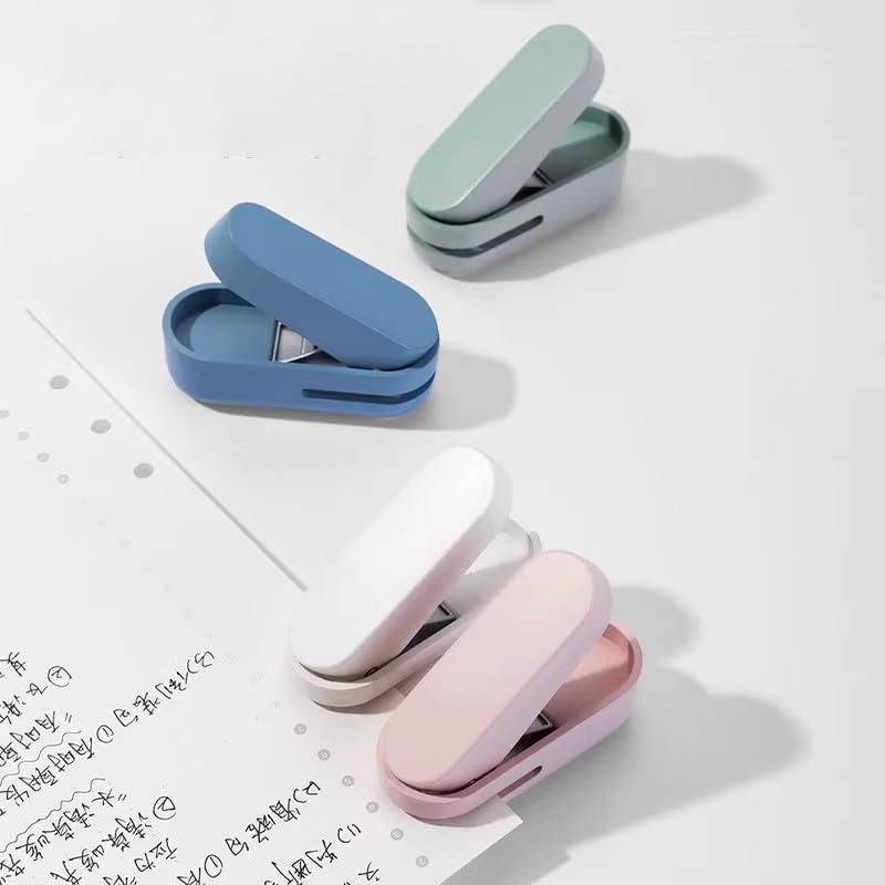 Knamoda Mini Small Hole Puncher Blue Color, 10 Sheet Paper Hole Puncher Capacity Single Hole Puncher for Office Use Or Gift for Students (Blue)