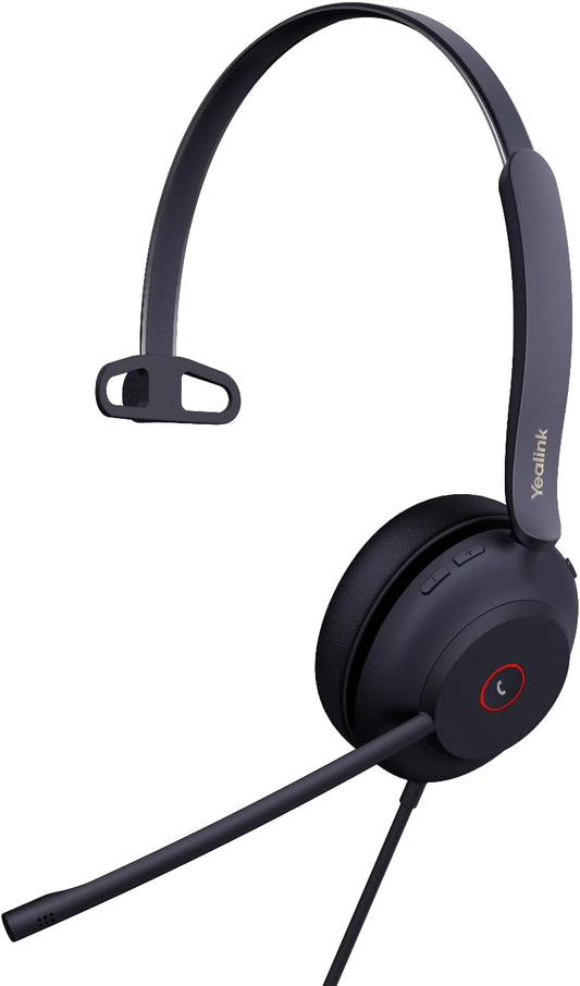 Yealink UH37 Professional USB Headset with Microphone for PC Laptop Noise Cancelling & Volume Control VoIP Skype Online Conference(USB-A)
