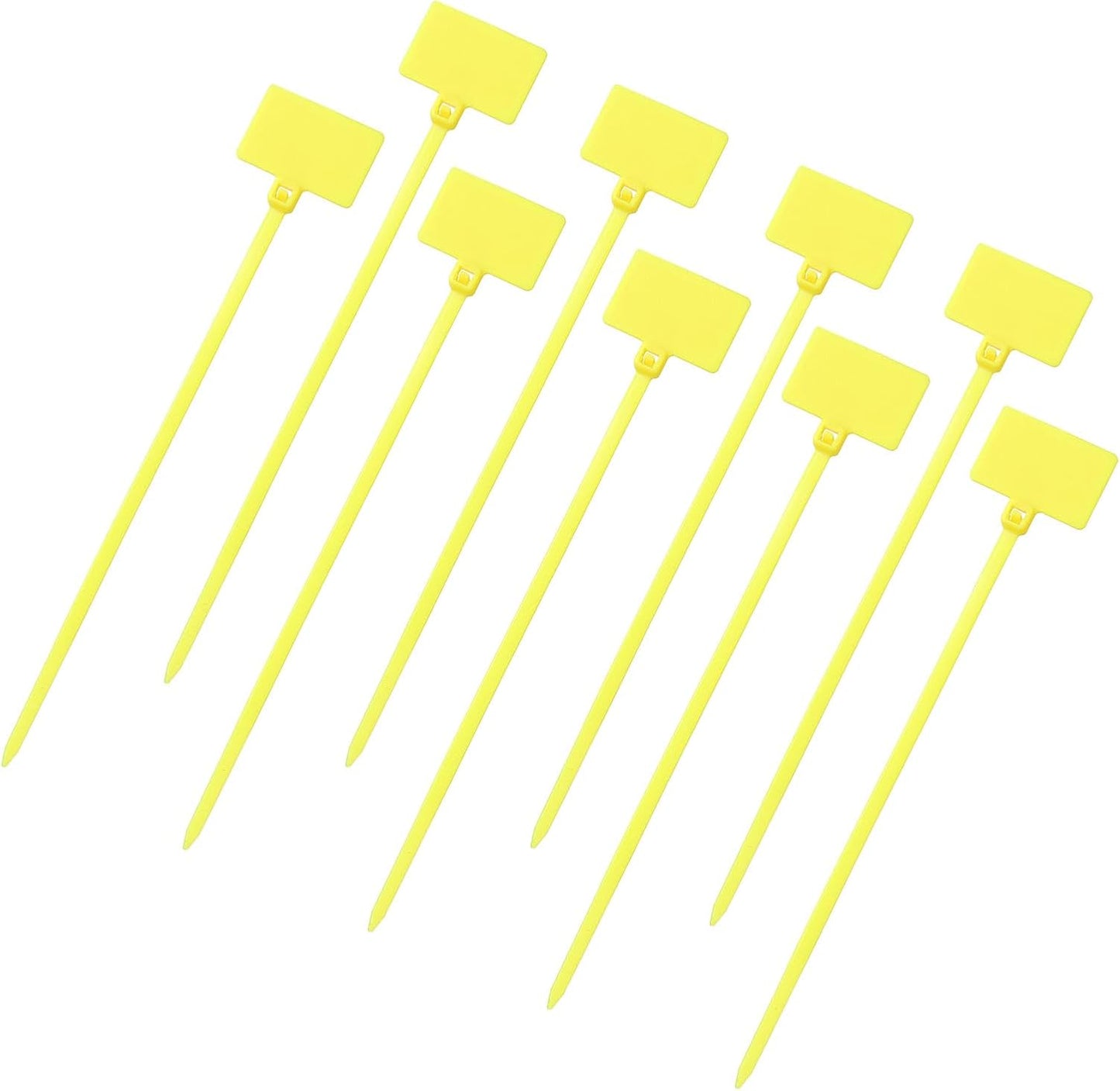 uxcell 100 Pcs Cable Label Marker Tags, Nylon Cable Zip Tie Tags 6.3 Inch Writable Self-Locking Wire Labels Zip Ties for Organization Marking, Yellow