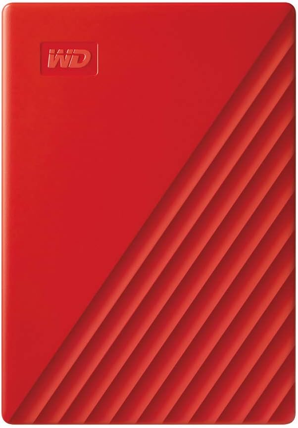 WD 2TB My Passport, Portable External Hard Drive, Red, backup software with defense against ransomware, and password protection, USB 3.1/USB 3.0 compatible - WDBYVG0020BRD-WESN