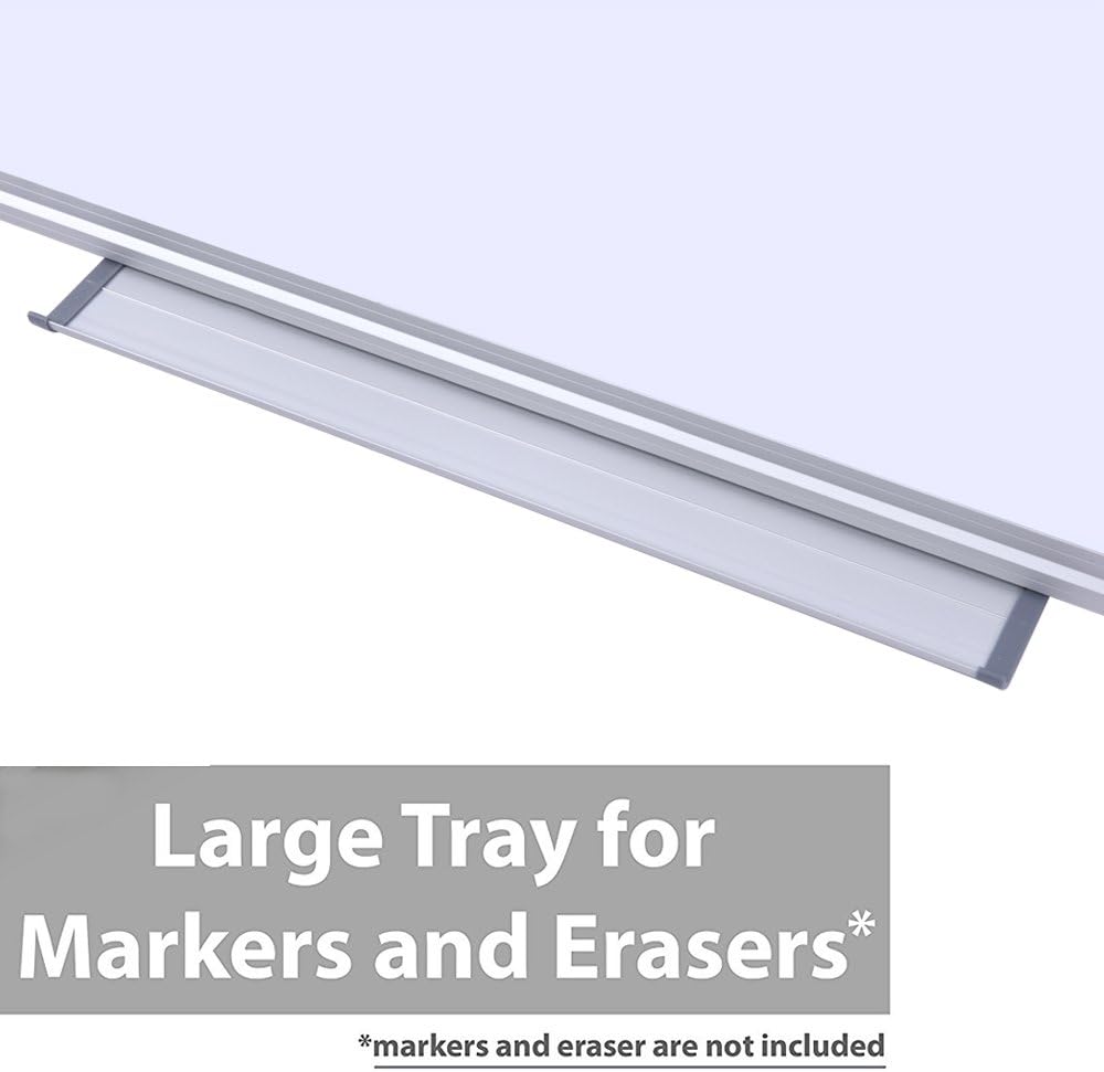 2 Pack 48 x 36 Large Magnetic Dry Erase Board with Removable Marker Tray| Commercial Quality Wall-Mounted Aluminum Message Presentation White Board for Home Office Classroom