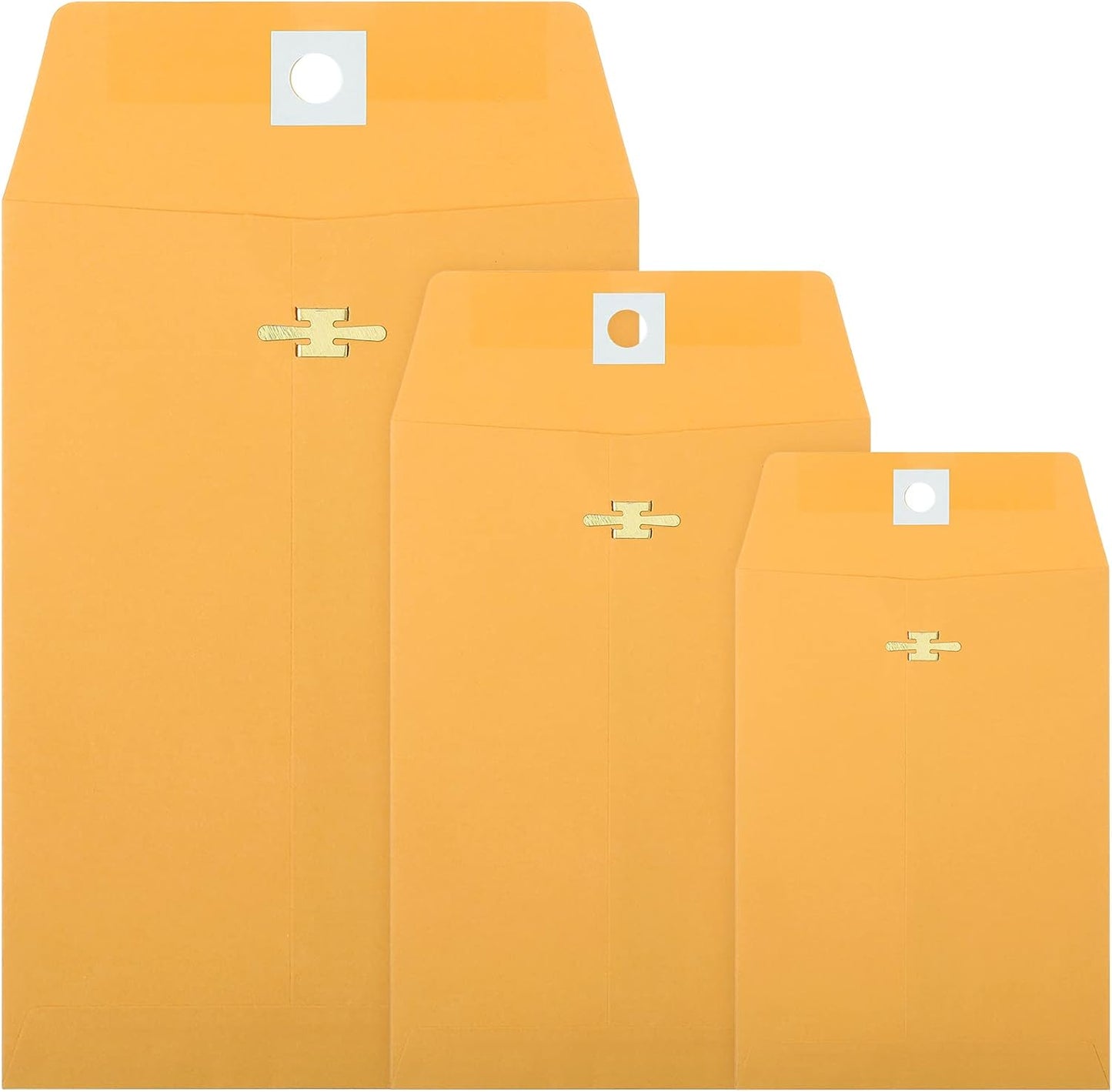 Zonon 100 Pieces 3 Sizes Clasp Envelopes Kraft Paper Catalog Clasp Envelope with Clasp Closure for Filing, Storing, Privacy Ensuring or Mailing Documents (10 x 13 Inch, 9 x 12 Inch, 6 x 9 Inch) - Lumora Desk