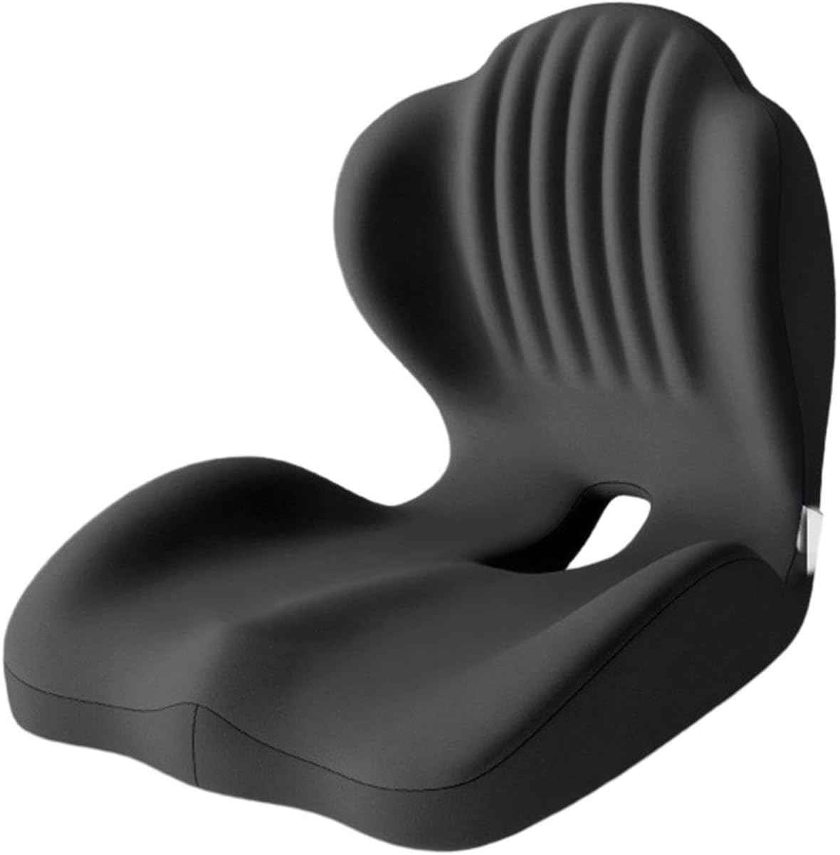 Premium Memory Foam L-Shaped Seat Cushion, Ergonomic Seat Cushion with Lumbar Support, Back & Seat Support for Office Chair, Car, Wheelchair, Tailbone & Sciatica Pain Relief, Coccyx Comfort (Black)