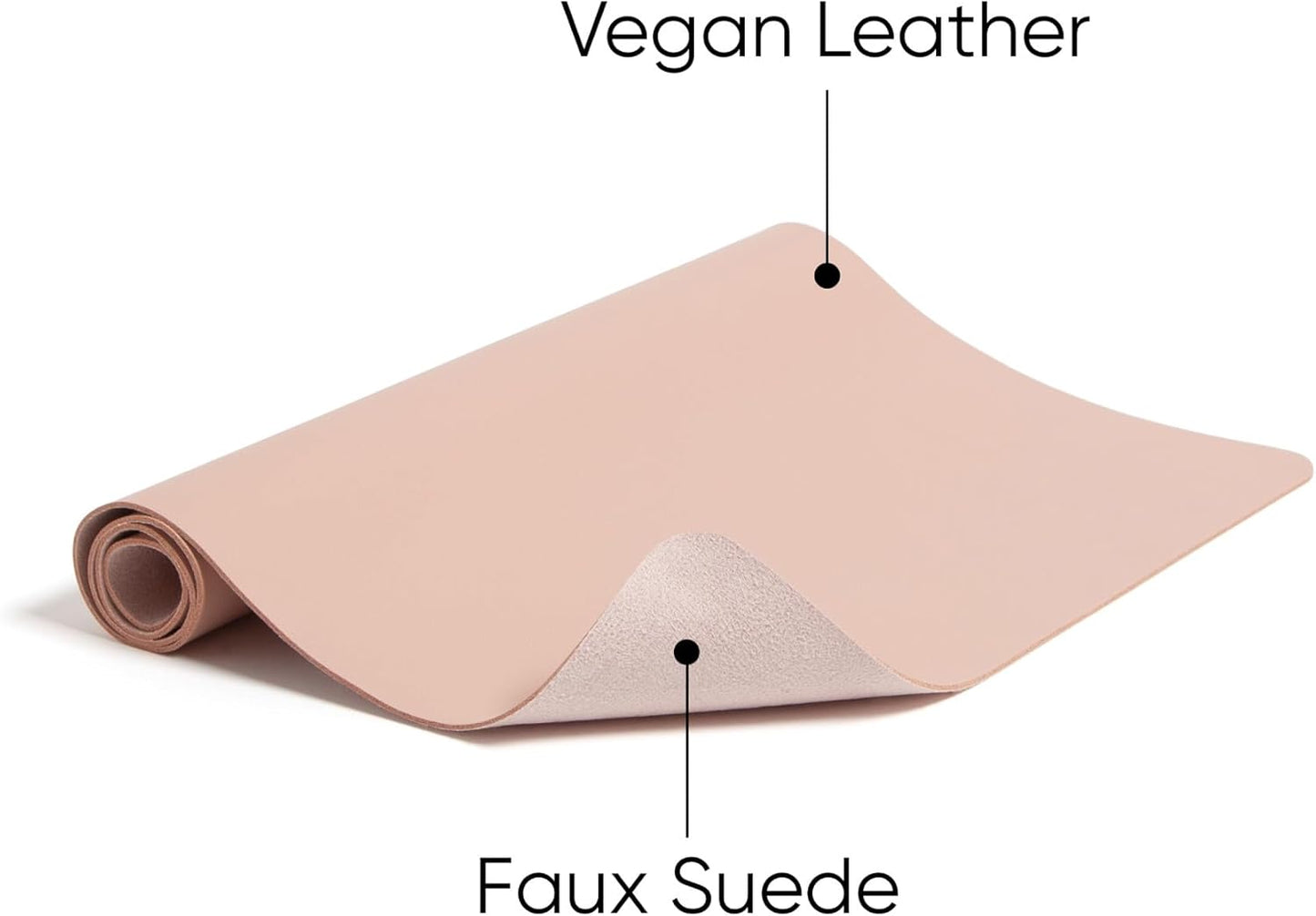 Smead Desk Pad, Vegan Leather Desk Mat with Non-Slip Faux Suede Backing, Perfect Desk Organizer for Office Decor, 31.5” x 15.7” Medium, Dusty Rose (64834)