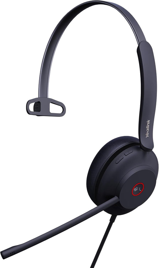 Yealink UH37 Professional USB Headset with Microphone for PC Laptop Noise Cancelling & Volume Control VoIP Skype Teams Online Conference(Mono)(USB-A)