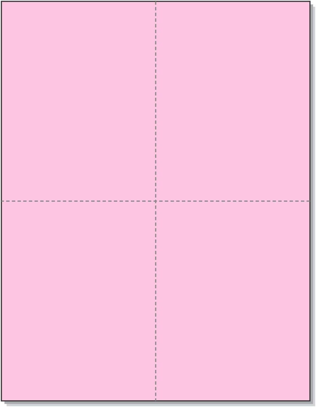 NextDayLabels - 8-1/2" x 11" Laser/Inkjet Postcards 4 Per Page, (4-1/4" x 5-1/2" Each Card | Pink, 200 Cards)