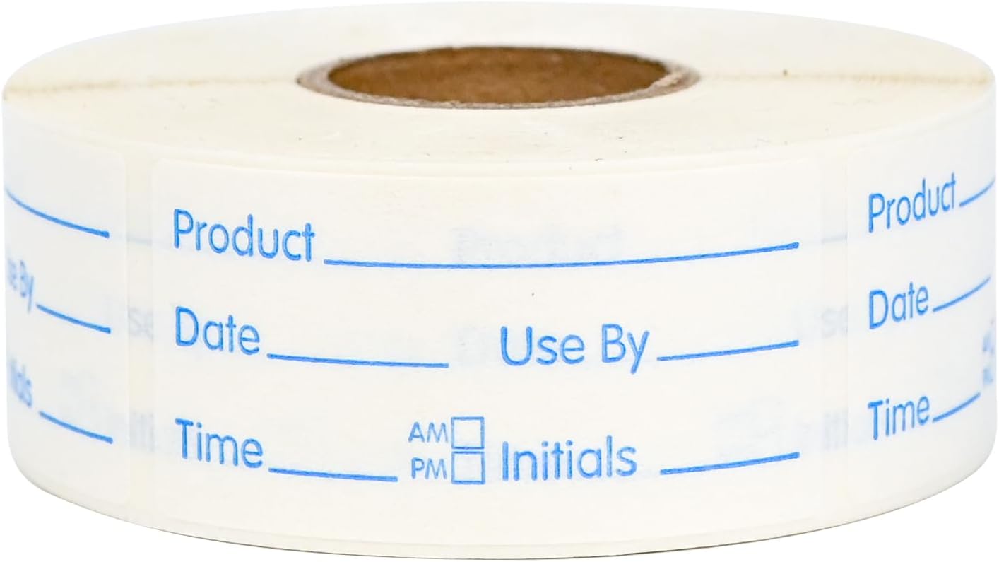 L LIKED 1x2 Inch Blue Dissolvable Food Labels - 500 Stickers,Fast Dissolving in 30 Seconds, Easy to Write On, No Residue,Dissolvable Labels for Food Containers, Storage Bins, Jars & Freezer