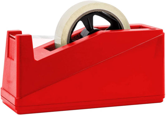 Royal Imports Desktop Tape Dispenser Adhesive Roll Holder (Fits 1" & 3" Core) Heavy Duty Premium for Office, Home, School, Library, Crafts, Moving, Giftwrapping with Weighted Nonskid Base, Red - Lumora Desk